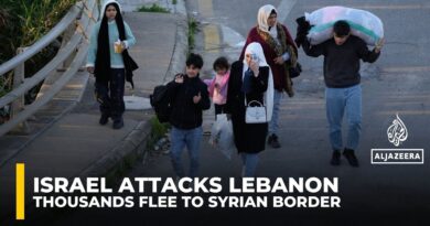 Thousands of civilians flee towards Syrian border as Israeli strikes on Lebanon escalates