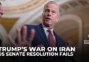 US Senate fails to advance war powers measure to rein in Trump’s Iran war