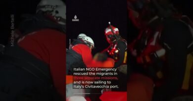 Video shows dozens of migrants being rescued in the Mediterranean Sea | AJ #shorts