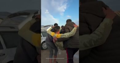 Video shows Israeli strike hitting displacement camp in Gaza | AJ #shorts