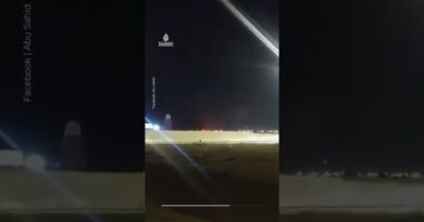 Video shows projectile exploding near Ali al-Salem Air Base in Kuwait | AJ #shorts
