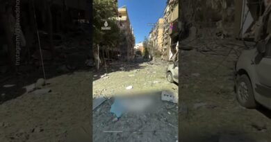 Walk down Beirut street shows destruction after Israeli bombing | AJ #shorts
