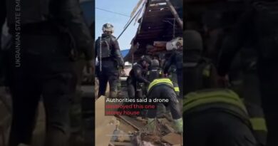Woman pulled from rubble after Russian drone strike in Ukraine