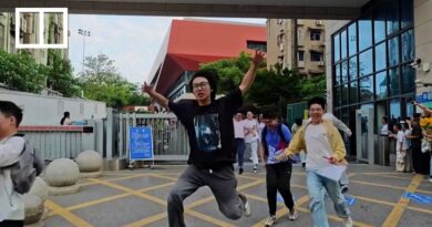 Students and families celebrate end of China’s gaokao exam