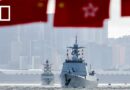 PLA navy ships sail into Hong Kong