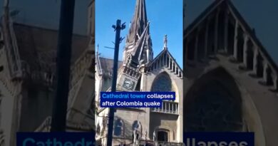 Historic church tower falls during Colombia earthquake | DW News