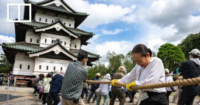 Watch 1,800 people move an entire castle in Japan