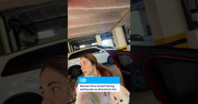 Woman films herself fleeing earthquake as aftershock hits | DW News