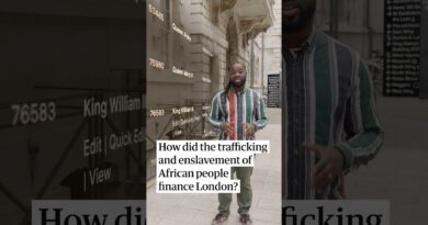 How did the trafficking and enslavement of African people finance London?