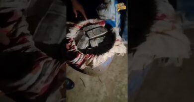 UP के Prayagraj में जमीन में गड़े मिले नोटों से भरे नीले ड्रम | Viral Video